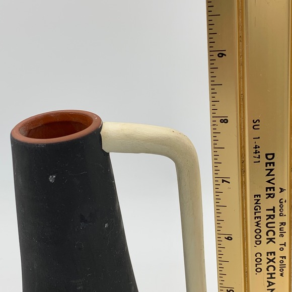 Ziczamla Matte Terracotta Vase Handcrafted Chalkboard Finish MCM Style Rusty - Picture 9 of 11